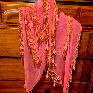 Fringed beaded wrap or sarong